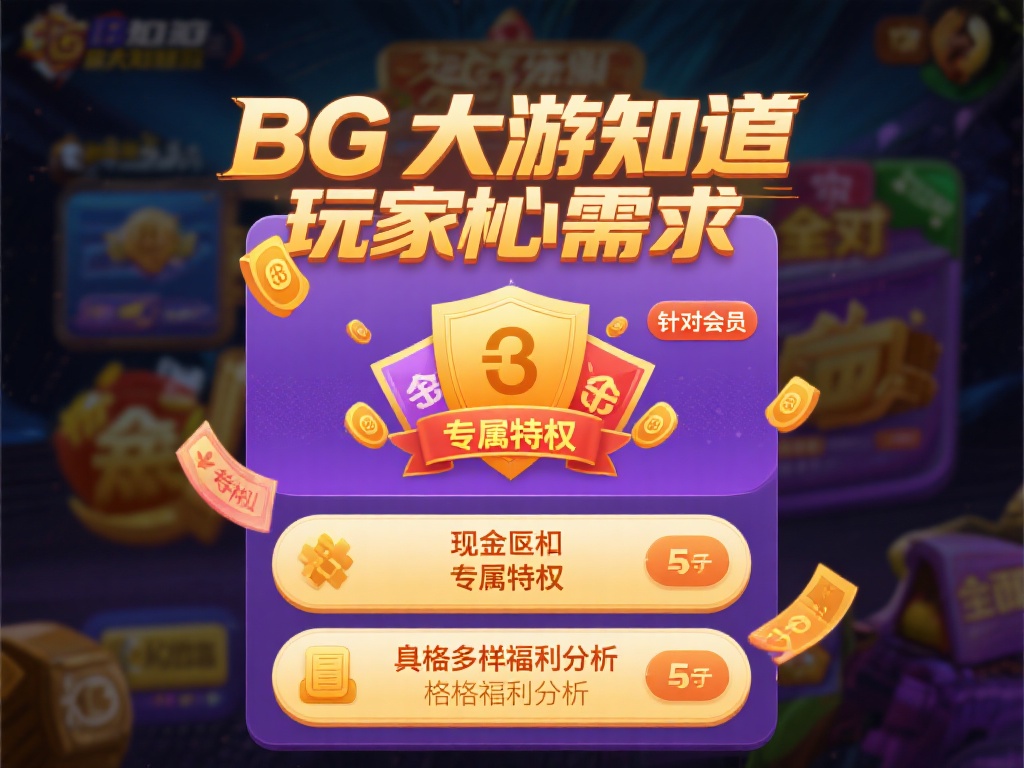 BG大游会员福利详解及获取方法大全 BG大游深知玩家的核心需求,因此针对会员推出了全面